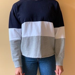 Navy, White, and Grey PacSun Sweatshirt
